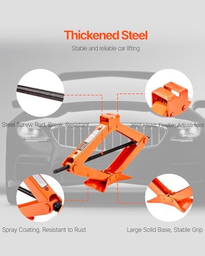 VEVOR Scissor Jack, 2.5 Ton/5512 lbs Scissor Car Jack - Image 6
