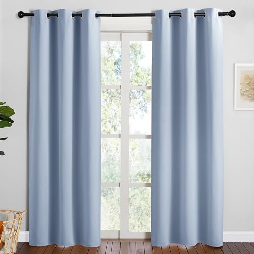 NICETOWN Blackout Curtains for Living Room, 2 Panels 42" x 84" Vintage Blue by NICETOWN