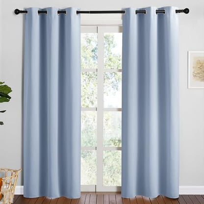 NICETOWN Blackout Curtains for Living Room, 2 Panels 42" x 84" Vintage Blue by NICETOWN