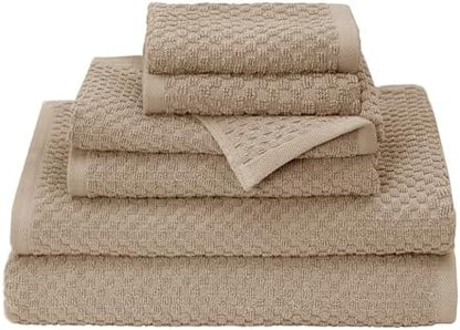 COTTON CRAFT Euro Spa Waffle Weave 6 Piece Towel Set by COTTONCRAFT