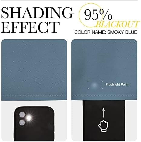 NICETOWN Smoky Blue Blackout Curtains 45 inches Length - Image 4