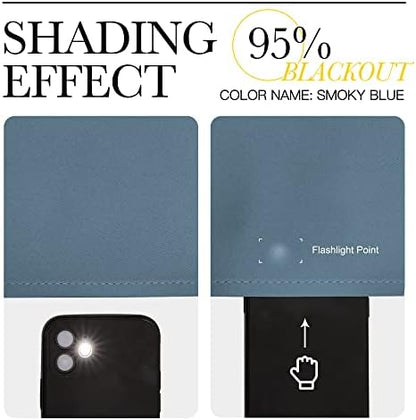 NICETOWN Smoky Blue Blackout Curtains 45 inches Length - Image 4