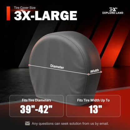 Explore Land Tire Covers 4 Pack Fit Tire Diameters 39-42 inch - Image 2
