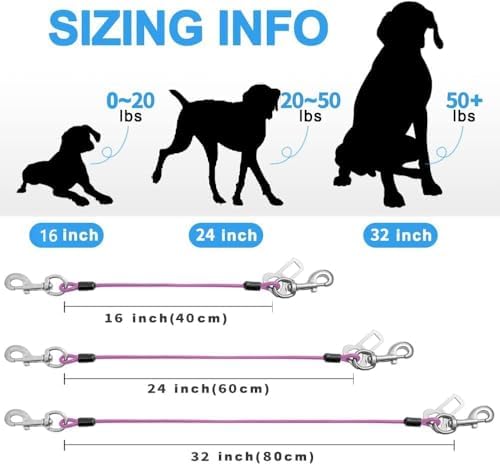 Dog Seat Belt Harness for Car, No Chew Tether Cable Vehicle Dogs Accessories - Image 3