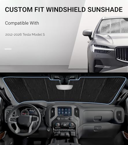 Pigenius Windshield Sunshade for Tesla Model S 2012-2026, Custom Front Window - Image 2