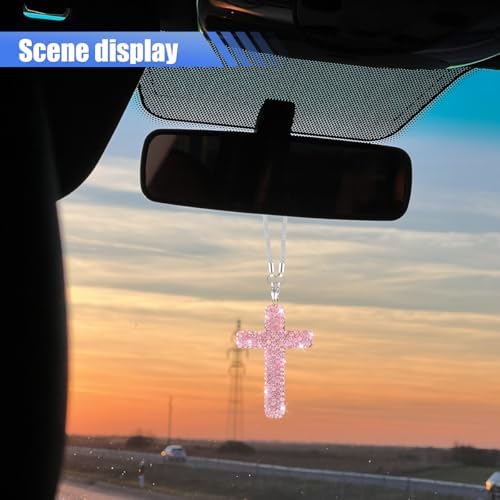 ZIMISI Bling Cross Car Hanging Ornament - Image 5