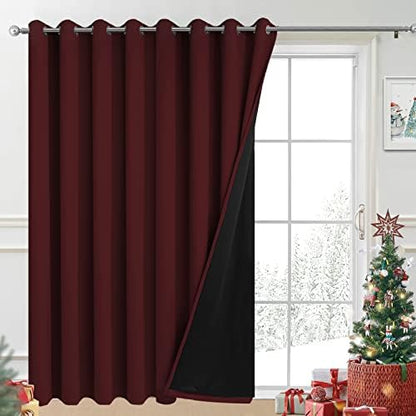 Yakamok Burgundy Red Blackout Patio Door Curtain Panels W100 x L84, 1 Panel by Yakamok