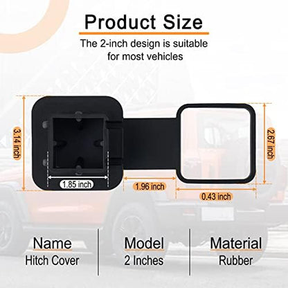 SINGARO Fits for 2-inch Hitch Cover, Trailer Hitch Cover Tube Plug Insert - Image 2