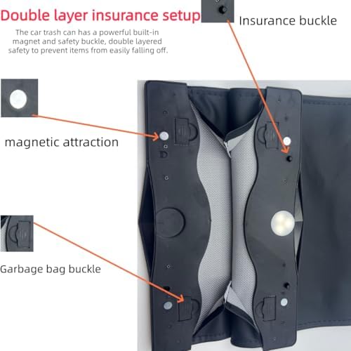 Car Leather Trash Bag Smart LED Waterproof Organizer Storage Garbage Can - Image 3