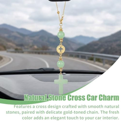 Crystal Hanging Car Charm, Stone Style Car Decor - Image 3
