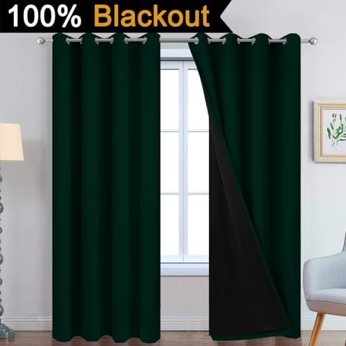 Yakamok Pine Tree Green 100% Blackout Curtains 96 Inches Long 52" Wide - Image 3