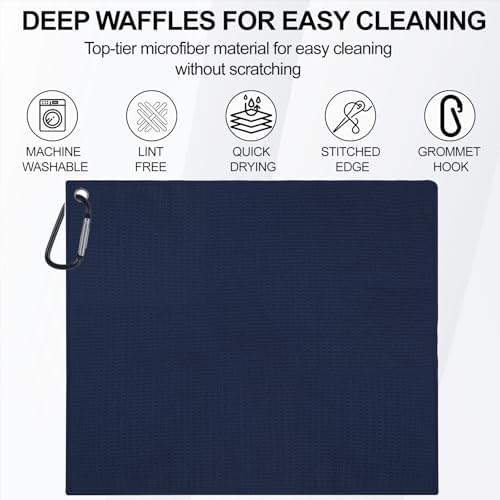 3 Pack 16" X 16" Golf Towels for Golf Bags, 3 Dark-Gray Colors - Image 7