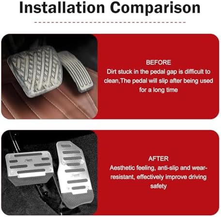 2 PCS Car Pedal Pads Set, Non-slip Alloy Gas and Brake Pedals Covers, Automatic - Image 4