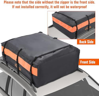 Car Roof Bag 21 Cubic Feet Waterproof 840D Heavy Duty Rooftop Cargo Carrier Bag - Image 5