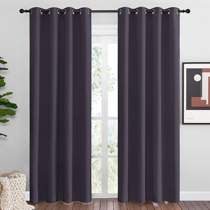 NICETOWN Greyish Purple Blackout Curtains 86 inches Length by NICETOWN