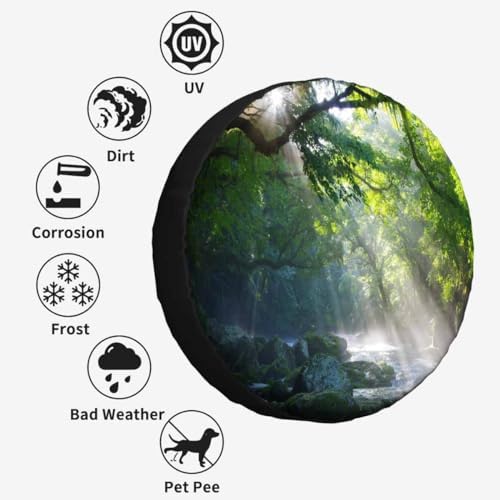Mountain Stream and Axis Beam Spare Tire Cover 15 inch Wheel Protectors - Image 4