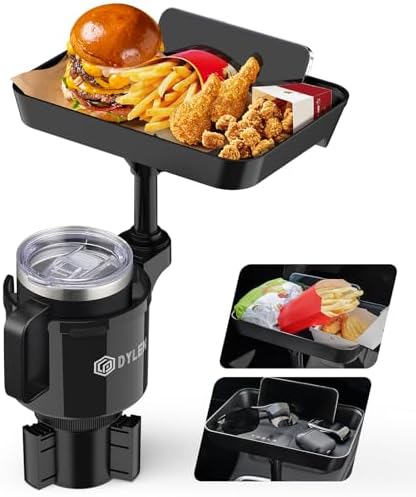 DYLEN Car Cup Holder Tray, 9.5”Detachable Car Food Tray Table by DYLEN