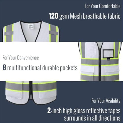 JKSafety Safety Vest for men women Hi Vis Vest - Image 4
