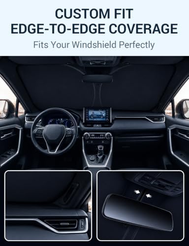 Proadsy Custom Fit 2015-2024 Mini Cooper Windshield Sun Shade, Blocks Heat - Image 2
