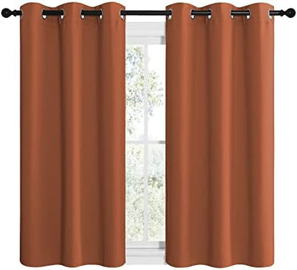 NICETOWN Bedroom Halloween Curtains 48 inches Long, Burnt Orange Privacy and - Image 2
