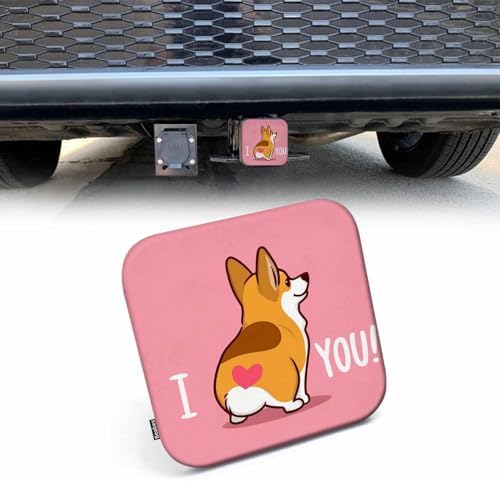 Corgi Dog Safe Hitch Cover Funny I Love You Heart Corgi Butt Square Trailer by Beabes