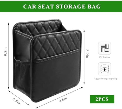 2PCS Car Seat Back Organizer, Waterproof Leather Hanging Backseat Organizer - Image 2