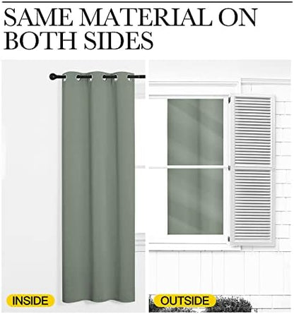 NICETOWN Sage Green Room Darkening Curtains, 42 x 68-inch - Image 6