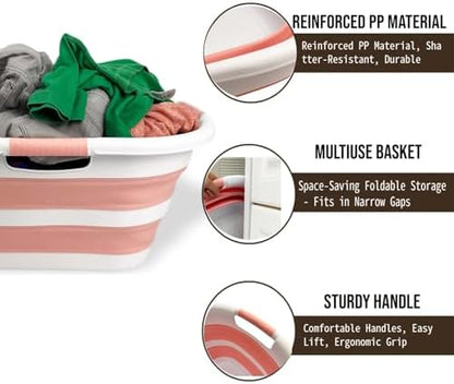 SAMMART 40L Set of 2 Collapsible Plastic Laundry Hamper - Image 4