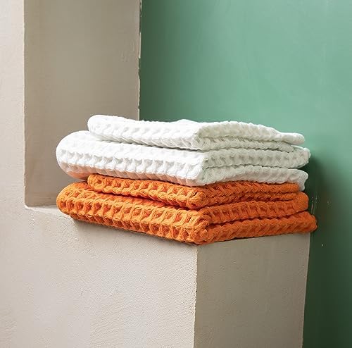 Luxury Organic Japanese Cotton Waffle Bath Towel | Thick, Quick Dry Bathroom - Image 5