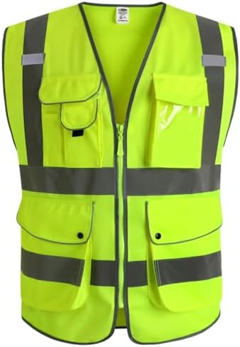 JKSafety 20 Pack Safety Vest for Men Women Reflective JK156 Yellow M - Image 6