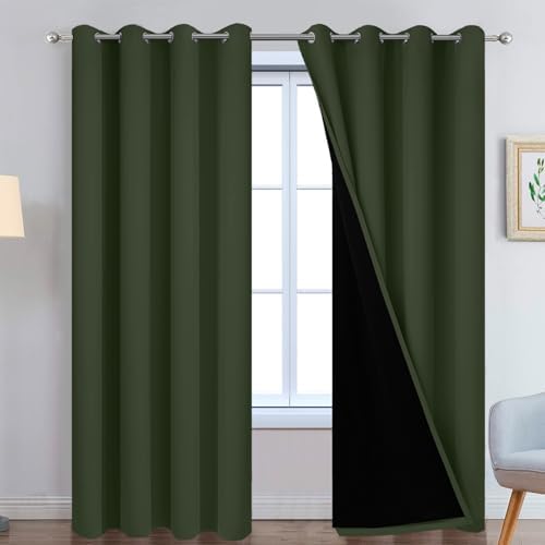 Yakamok Greyish Green 100% Blackout Curtains 84 Inches Long 52" Wide by Yakamok