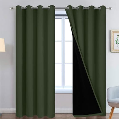 Yakamok Greyish Green 100% Blackout Curtains 84 Inches Long 52" Wide by Yakamok