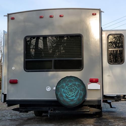 Delerain Spare Tire Cover Teal Cactus Wheel Covers Waterproof Dust-Proof UV Sun - Image 6
