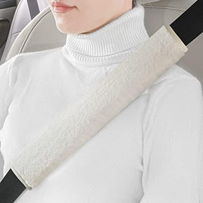 LACDL Extra Long Seatbelt Covers Super Soft Furry by LeadingAComfortableDrivingLife