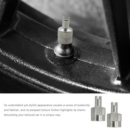 6 PCS Tire Valve Stem Caps, Nickel-Plated Metal Tyre Dust Caps - Image 5