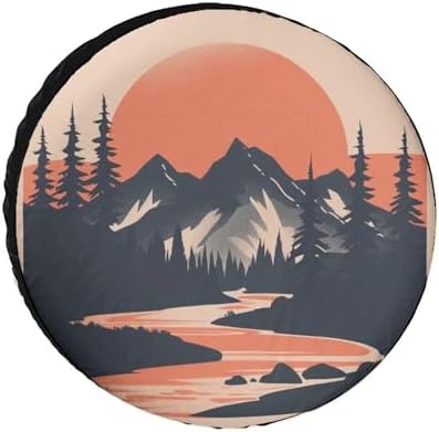 Camping Spare Tire Cover Mountain Adventure Universal Wheel Tire Cover by HighonHi