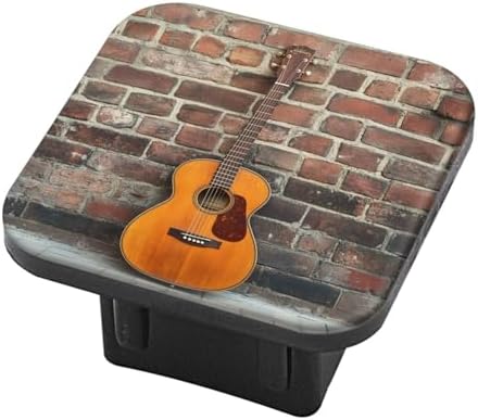 Hitch Cover Fits for 2-Inch Hitch, Acoustic Guitar Leaning Against Brick Wall - Image 2