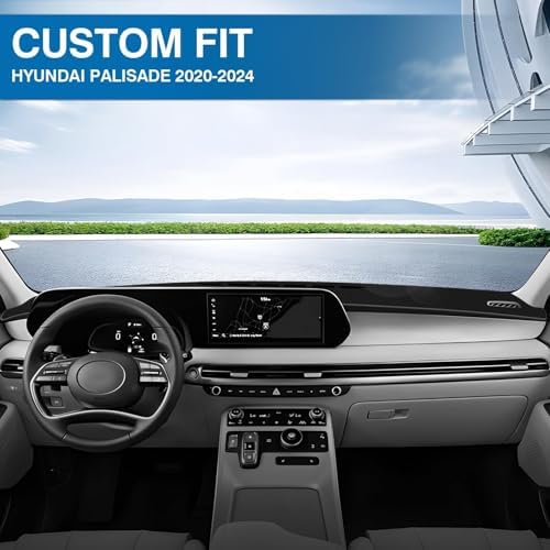 KUST Black Dash Cover for Hyundai Palisade 2020-2024 2025 Non-Slip Dashboard - Image 3