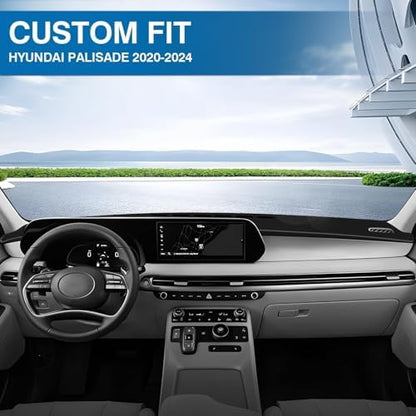 KUST Black Dash Cover for Hyundai Palisade 2020-2024 2025 Non-Slip Dashboard - Image 3