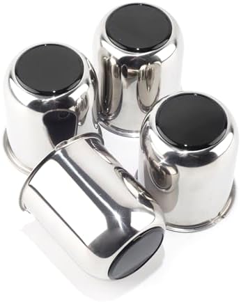 4Pcs 3.19" Stainless Trailer Wheel Center Caps, 3.62" H Chrome by DEWFLEW