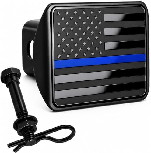 Black American Flag Stainless Steel Trailer Hitch Cover by AutoAccessores
