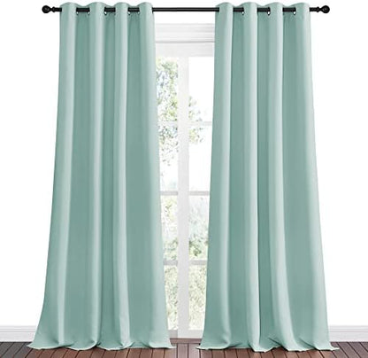 NICETOWN Blackout Curtains for Office, 2 Panels, 55 x 90-inch, Aqua Blue - Image 2
