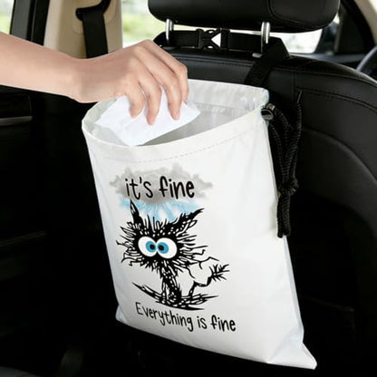Black Cat Car Trash Bag - Image 6