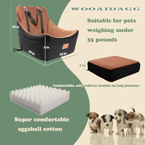 WOOAIDAGG Dog Car Seat for Medium Sized Dog, Pet Travel Car Bed - Image 2