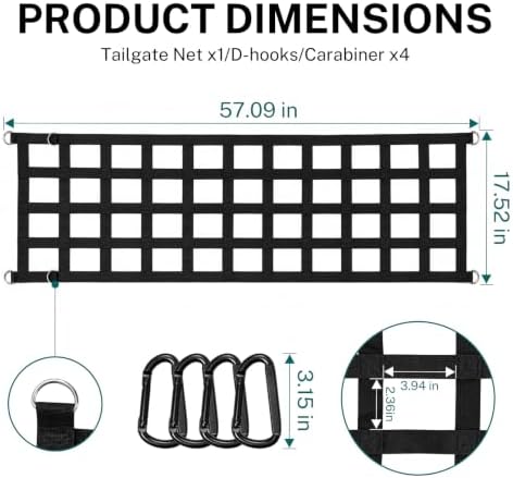 Heavy Duty Tailgate Net for Truck Bed, Tailgate Net for Pickup Truck Bed - Image 2