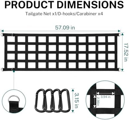 Heavy Duty Tailgate Net for Truck Bed, Tailgate Net for Pickup Truck Bed - Image 2