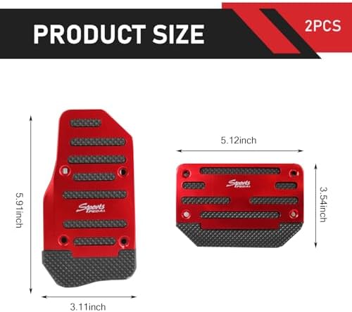 2 PCS Car Non-slip Pedal Pads Set, Alloy Brake Pedal Protectors, Accelerator - Image 2