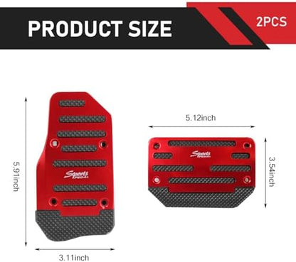 2 PCS Car Non-slip Pedal Pads Set, Alloy Brake Pedal Protectors, Accelerator - Image 2