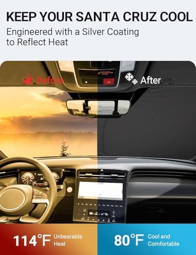 Proadsy Custom Fit 2022-2026 Hyundai Santa Cruz Car Windshield Sun Shade - Image 2