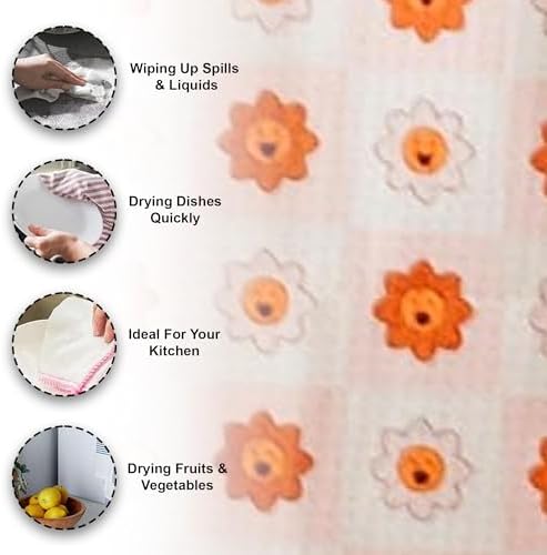Wildflowers Microfiber Kitchen Towels | Waffle Fabric Tea Towel| Super Absorbent - Image 2